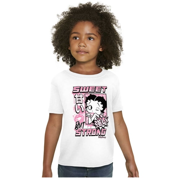 Kanji Betty Boop Sweet But Strong Girls Kids T Shirt Tees Teen Brisco Brands S