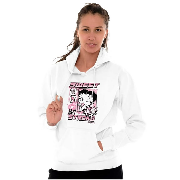 Kanji Betty Boop Sweet But Strong Hoodie Sweatshirt Women Brisco Brands S