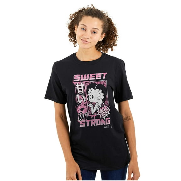 Kanji Betty Boop Sweet But Strong Women Plus Size Graphic Tee Tees Brisco Brands 3X