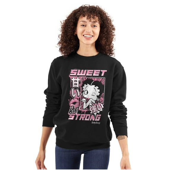 Kanji Betty Boop Sweet But Strong Women Plus Size Sweatshirt Brisco Brands 5X