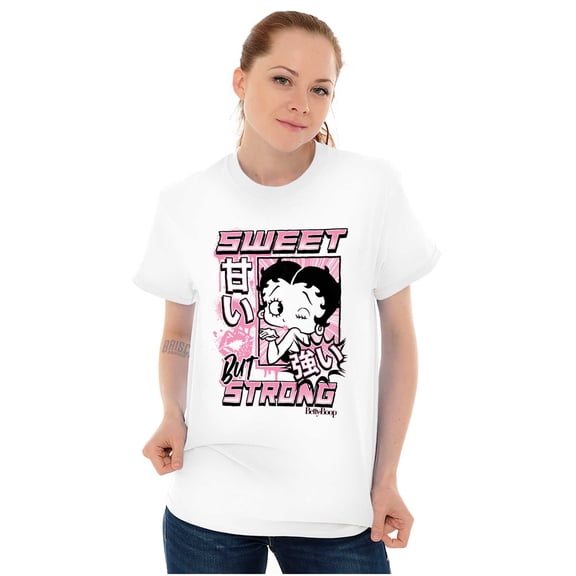 Kanji Betty Boop Sweet But Strong Women's Graphic T Shirt Tees Brisco Brands X