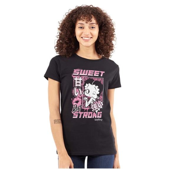 Kanji Betty Boop Sweet But Strong Women's T Shirt Ladies Tee Brisco Brands L