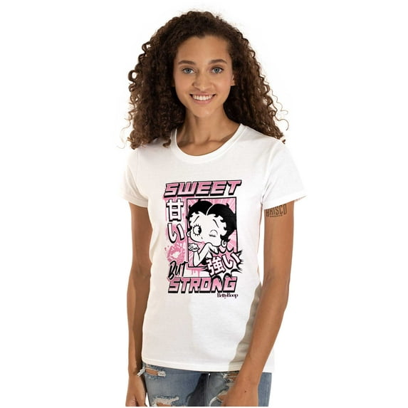 Kanji Betty Boop Sweet But Strong Women's T Shirt Ladies Tee Brisco Brands M