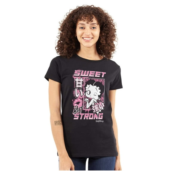 Kanji Betty Boop Sweet But Strong Women's T Shirt Ladies Tee Brisco Brands S