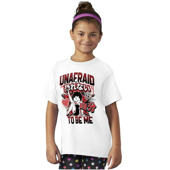 Kanji Betty Boop Unafraid To Be Me Girls Kids T Shirt Tees Teen Brisco Brands X