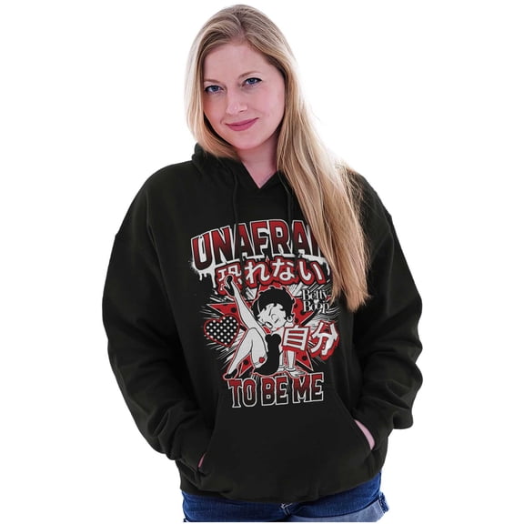 Kanji Betty Boop Unafraid To Be Me Women Plus Size Hoodie Brisco Brands 4X