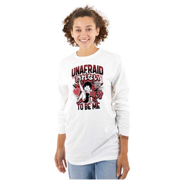Kanji Betty Boop Unafraid To Be Me Women's Long Sleeve T Shirt Brisco Brands S