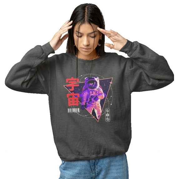 Kanji Japanese Astronaut Unisex Premium Crewneck Sweatshirt