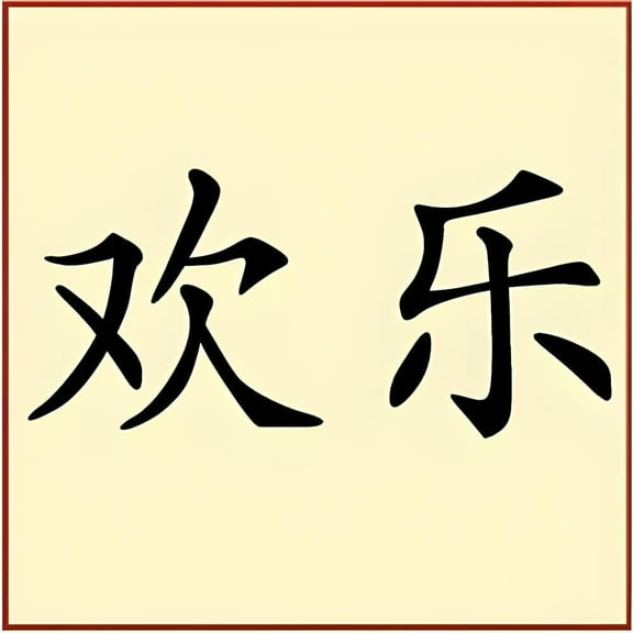 Kanji Joy Stencil - Japanese Kanji Chinese Hanzi Word Saying Symbol Reusable Sturdy Flexible Template 10 mil Mylar for Painting - The Artful Stencil