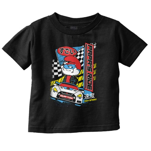 Kanji Papa Smurf Ride Racecar Driver Youth T Shirt Tee Boys Infant Toddler Brisco Brands 6M