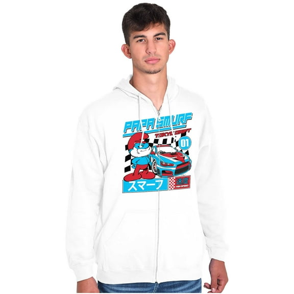 Kanji Papa Smurf Tokyo Drift Racecar Zip Hoodie Sweatshirt Men Brisco Brands X