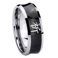 thumbnail image 1 of Kanji Prayer 8MM Concave Black Tungsten Men Ring, 1 of 2