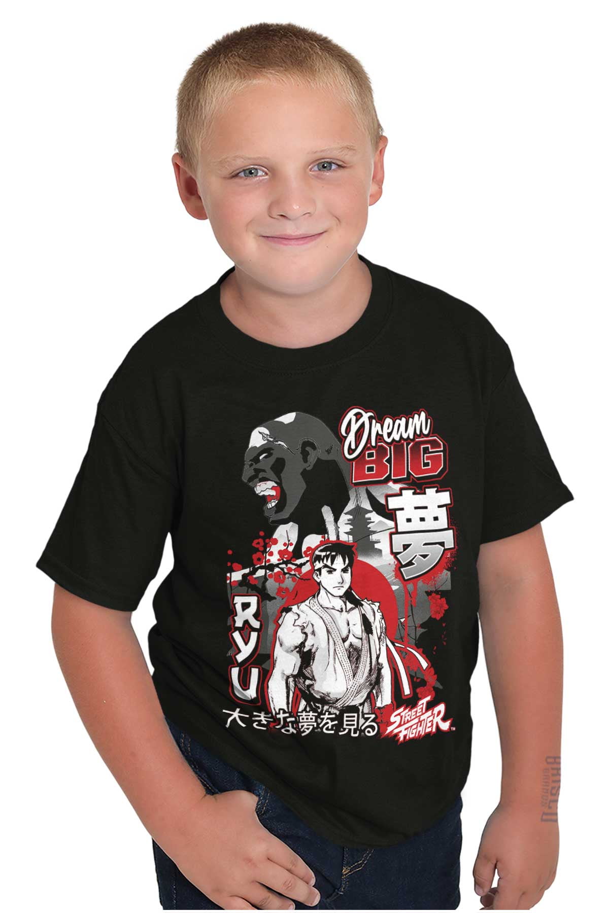 Kanji Street Fighter Dream Big Ryu Boys Kids T Shirt Tees Tops Teen ...
