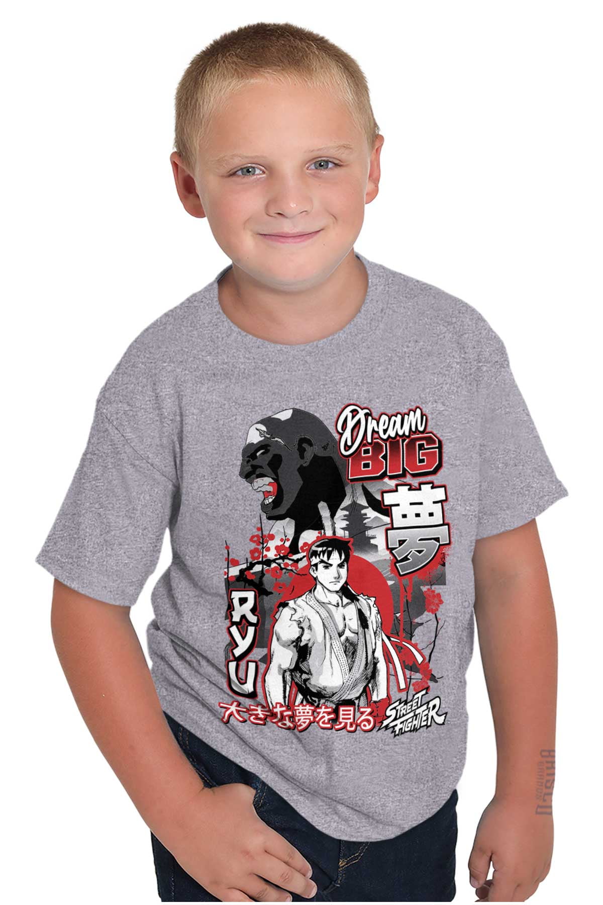 Kanji Street Fighter Dream Big Ryu Boys Kids T Shirt Tees Tops Teen ...