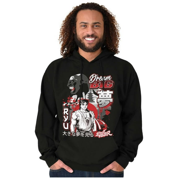Kanji Street Fighter Dream Big Ryu Hoodie Hooded Sweatshirt Men Brisco Brands S