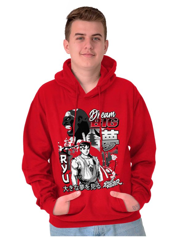 Kanji Street Fighter Dream Big Ryu Hoodie Hooded Sweatshirt Men Brisco Brands S