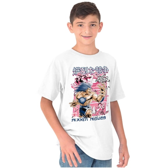 Kanji Street Fighter Makin Moves Crewneck T Shirts Boy Girl Teen Brisco Brands L