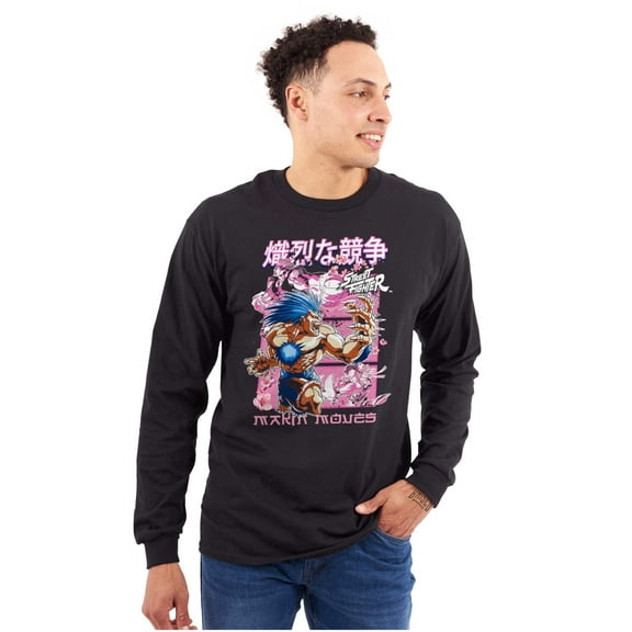 Kanji Street Fighter Makin Moves Long Sleeve TShirt Men Women Brisco Brands S