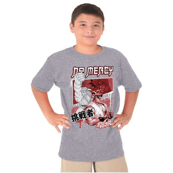 Kanji Street Fighter No Mercy Ryu Boys Kids T Shirt Tees Tops Teen Brisco Brands S
