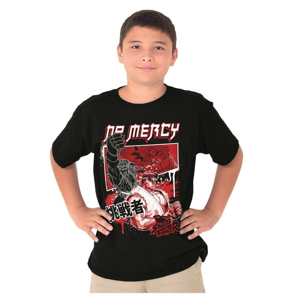 Kanji Street Fighter No Mercy Ryu Boys Kids T Shirt Tees Tops Teen Brisco Brands X
