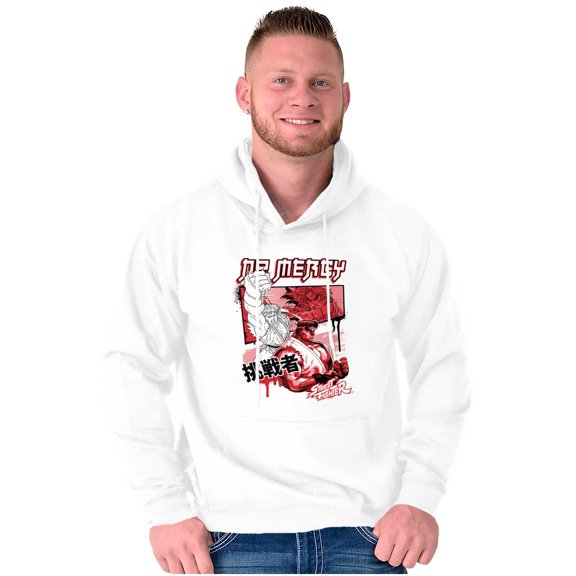 Kanji Street Fighter No Mercy Ryu Hoodie Hooded Sweatshirt Men Brisco Brands S