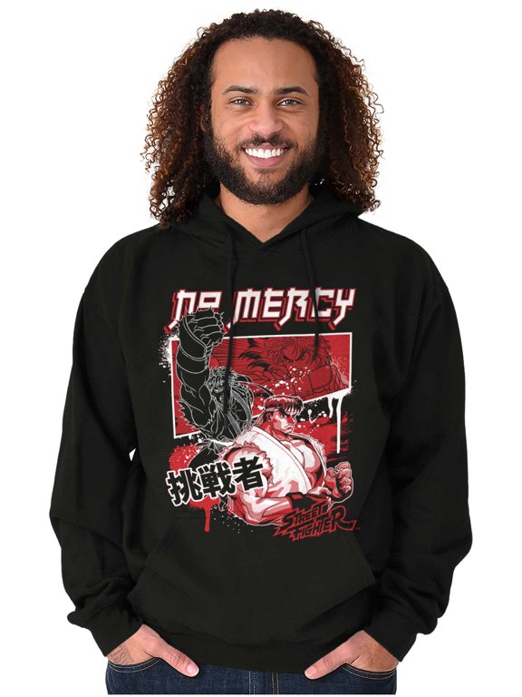 Kanji Street Fighter No Mercy Ryu Hoodie Hooded Sweatshirt Men Brisco Brands X