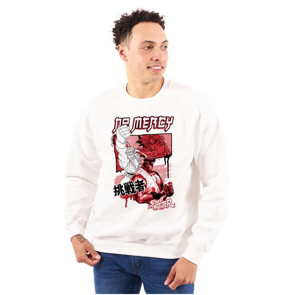 Kanji Street Fighter No Mercy Ryu Men Big & Tall Sweatshirt Brisco Brands 2X