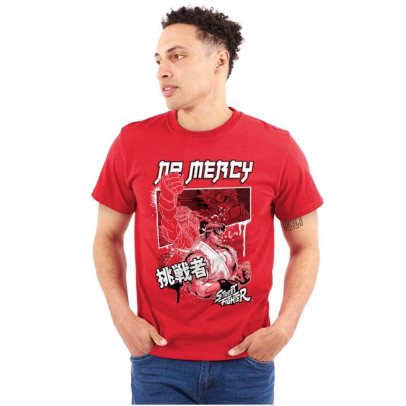 Kanji Street Fighter No Mercy Ryu Men's Graphic T Shirt Tees Brisco Brands S