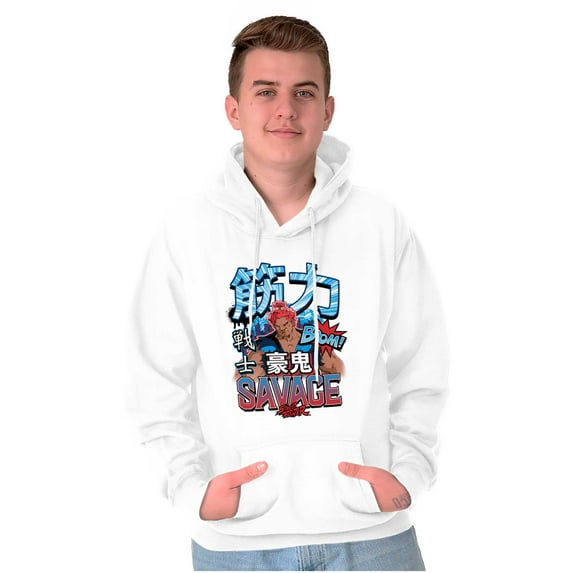 Kanji Street Fighter Savage Akuma Hoodie Hooded Sweatshirt Men Brisco Brands S