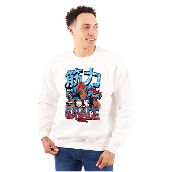 Kanji Street Fighter Savage Akuma Men Big & Tall Sweatshirt Brisco Brands 5X