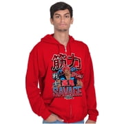 Kanji Street Fighter Savage Akuma Men Big & Tall Zip Hoodie Brisco Brands 5X