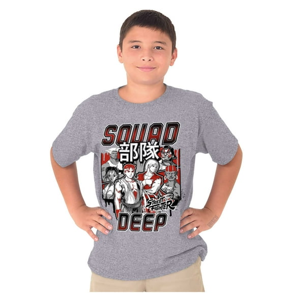 Kanji Street Fighter Squad Deep Crewneck T Shirts Boy Girl Teen Brisco Brands L