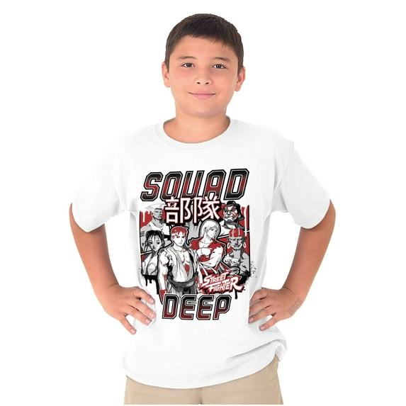 Kanji Street Fighter Squad Deep Crewneck T Shirts Boy Girl Teen Brisco Brands X