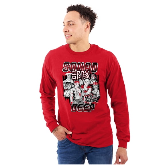 Kanji Street Fighter Squad Deep Long Sleeve TShirt Men Women Brisco Brands X