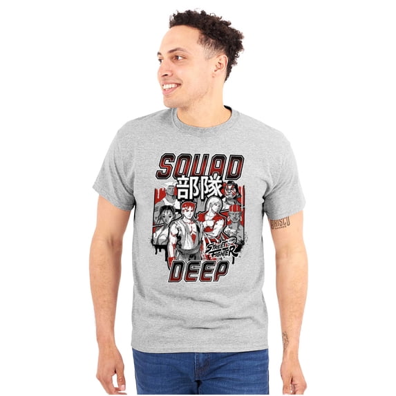 Kanji Street Fighter Squad Deep Men's Graphic T Shirt Tees Brisco Brands X