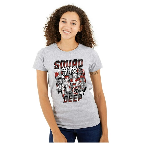 Kanji Street Fighter Squad Deep Women's T Shirt Ladies Tee Brisco Brands S