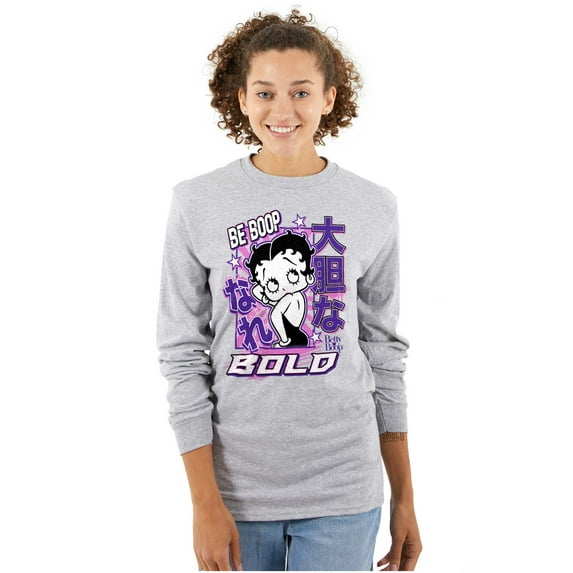 Kanji Style Betty Boop Be Bold Women's Long Sleeve T Shirt Brisco Brands X