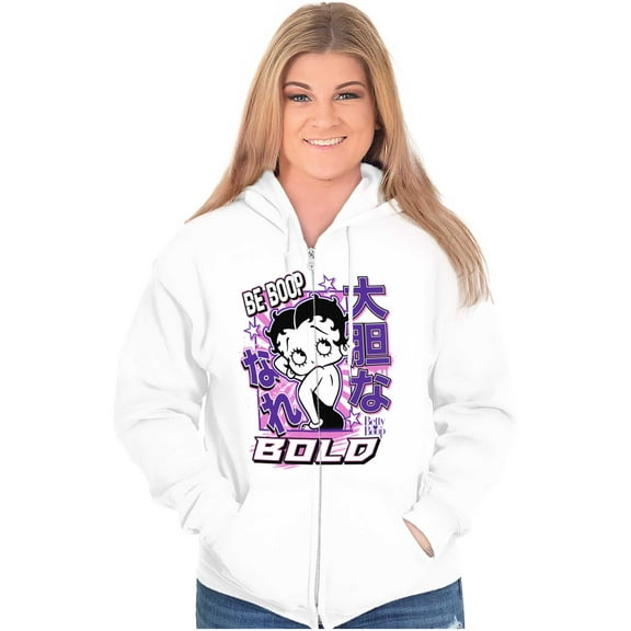 Kanji Style Betty Boop Be Bold Women Plus Size Zipper Hoodie Brisco Brands 2X