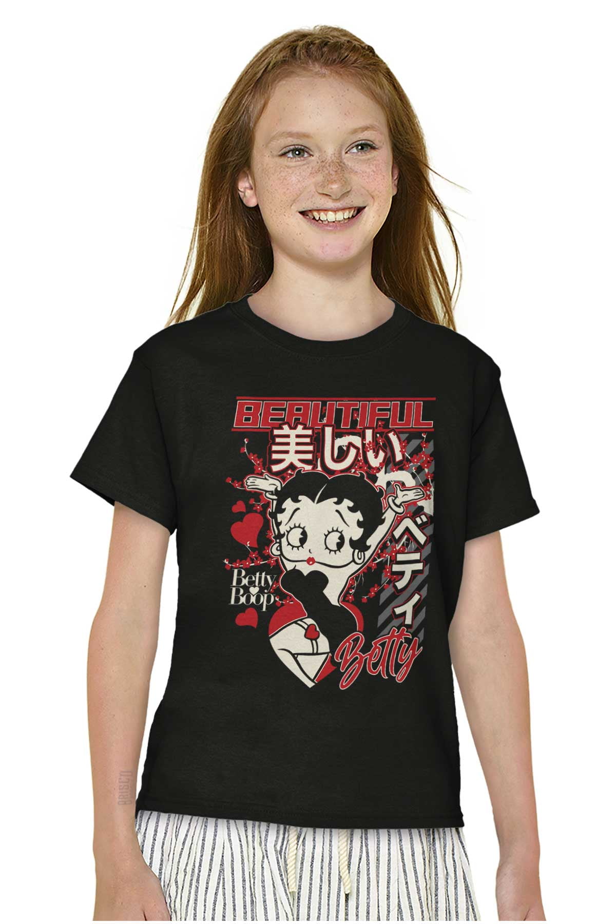 Kanji Style Betty Boop Beautiful Girls Kids T Shirt Tees Teen Brisco ...