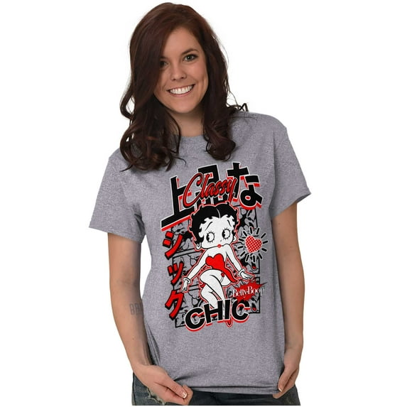 Kanji Style Betty Boop Classy Chic Women Plus Size Graphic Tee Tees Brisco Brands 5X