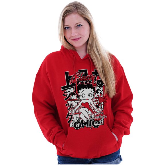 Kanji Style Betty Boop Classy Chic Women Plus Size Hoodie Brisco Brands 3X
