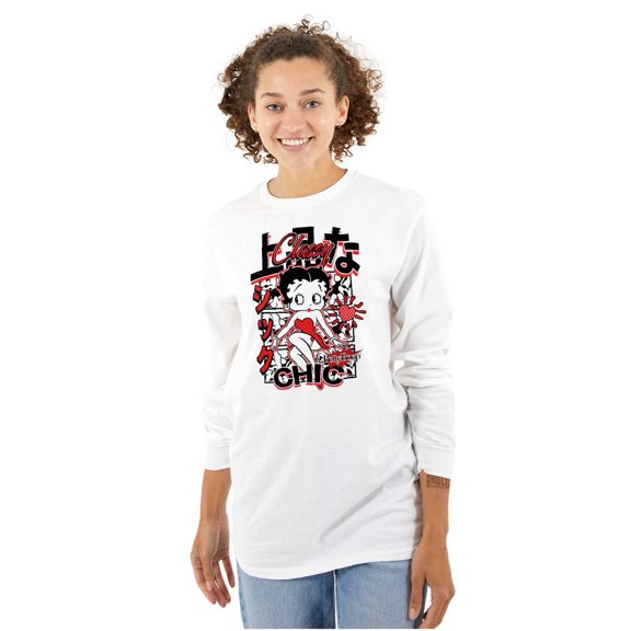 Kanji Style Betty Boop Classy Chic Women's Long Sleeve T Shirt Brisco Brands S