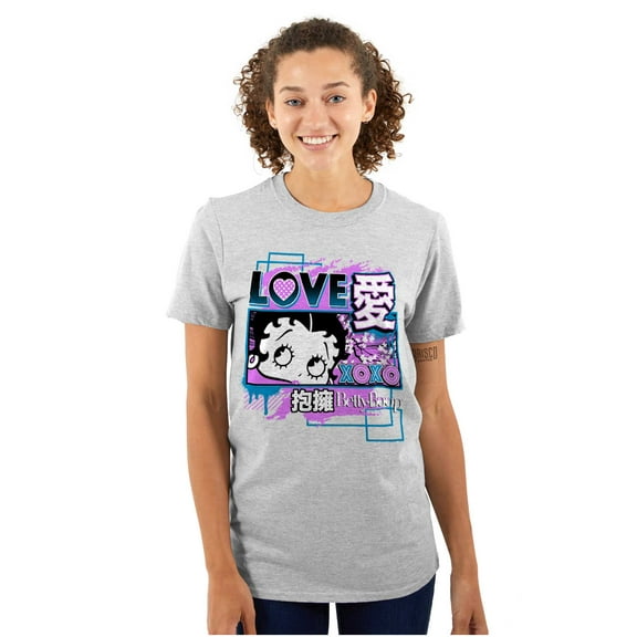 Kanji Style Betty Boop Love XOXO Women Plus Size Graphic Tee Tees Brisco Brands 2X