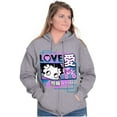 thumbnail image 1 of Kanji Style Betty Boop Love XOXO Women Plus Size Zipper Hoodie Brisco Brands 2X, 1 of 5