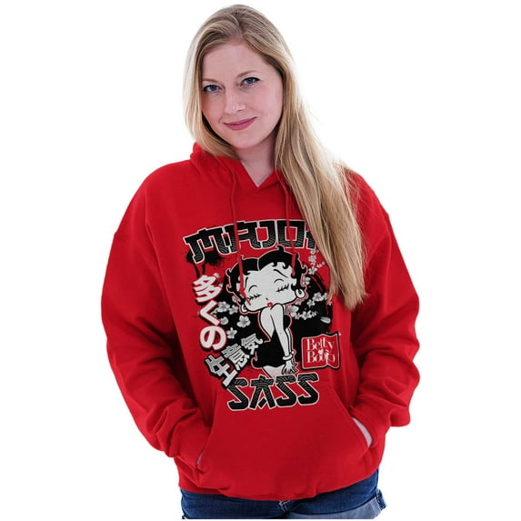 Kanji Style Betty Boop Major Sass Women Plus Size Hoodie Brisco Brands 4X
