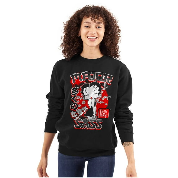 Kanji Style Betty Boop Major Sass Women Plus Size Sweatshirt Brisco Brands 4X