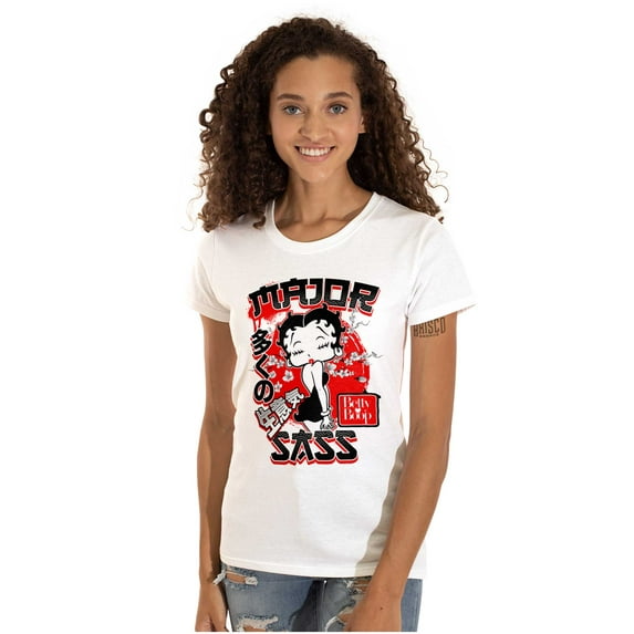 Kanji Style Betty Boop Major Sass Women's T Shirt Ladies Tee Brisco Brands M