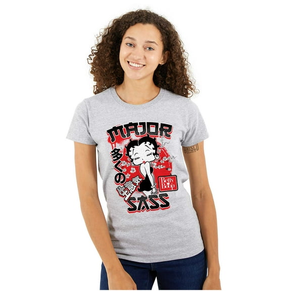 Kanji Style Betty Boop Major Sass Women's T Shirt Ladies Tee Brisco Brands X