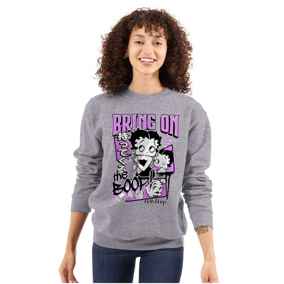 Kanji Style Cartoon Bring on the Boop Women Plus Size Sweatshirt Brisco Brands 3X