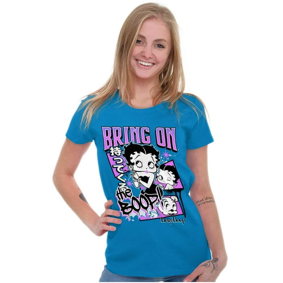 Kanji Style Cartoon Bring on the Boop Women's T Shirt Ladies Tee Brisco Brands M